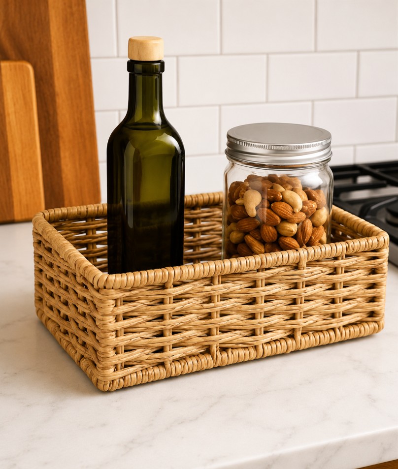 Rectangular Woven Organizer Basket