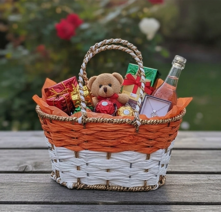 Handcrafted Two-Tone Gift Basket
