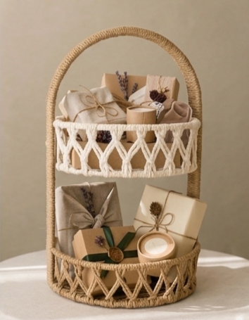 Two-Tiered Circular Gift Basket