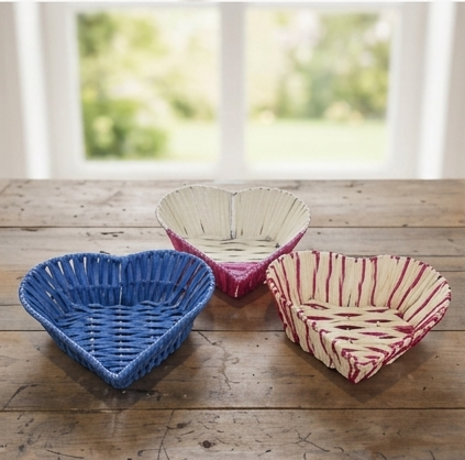 Heart-Shaped Woven Baskets