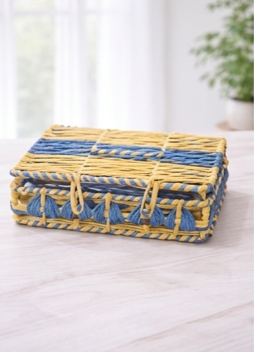 Vibrant Two-Tone Rectangular Basket