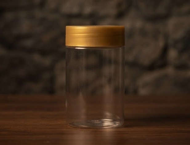 Clear Storage Jar with Golden Lid