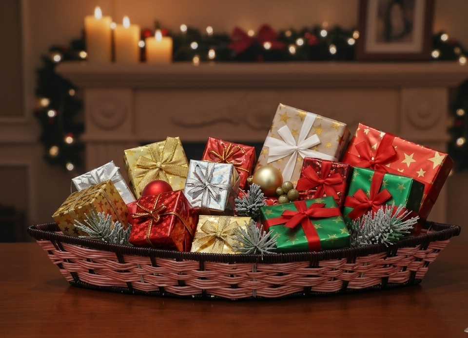Sturdy Metal & Raffia Basket