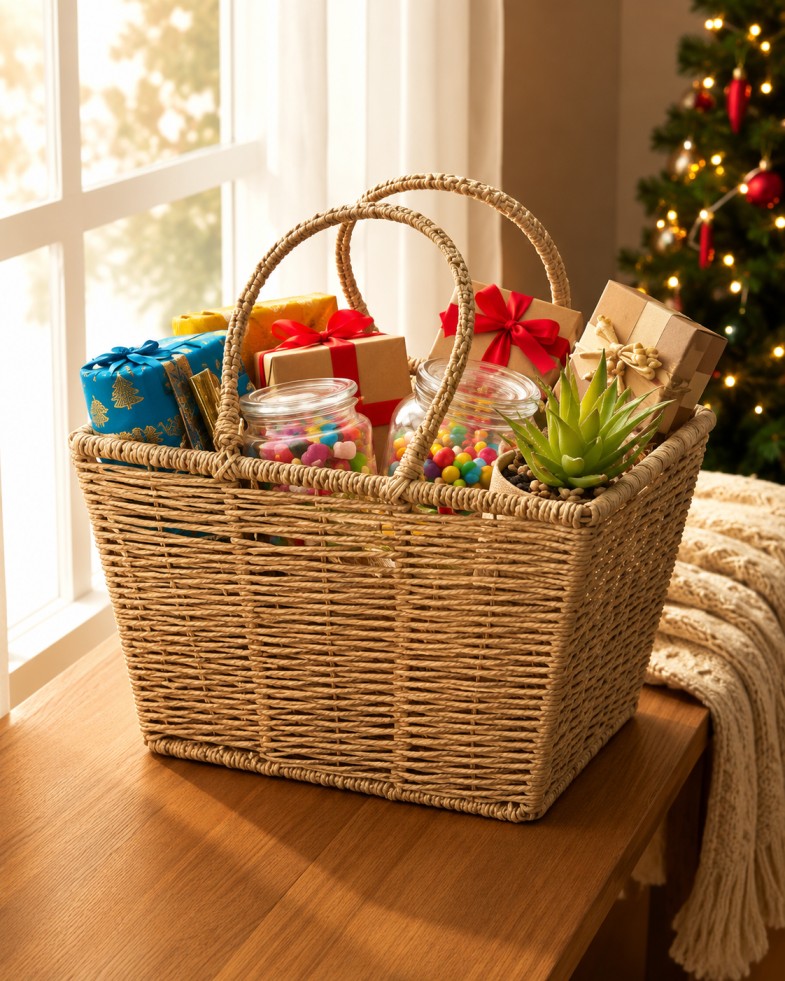 Tapered Rope Basket with Metal Frame