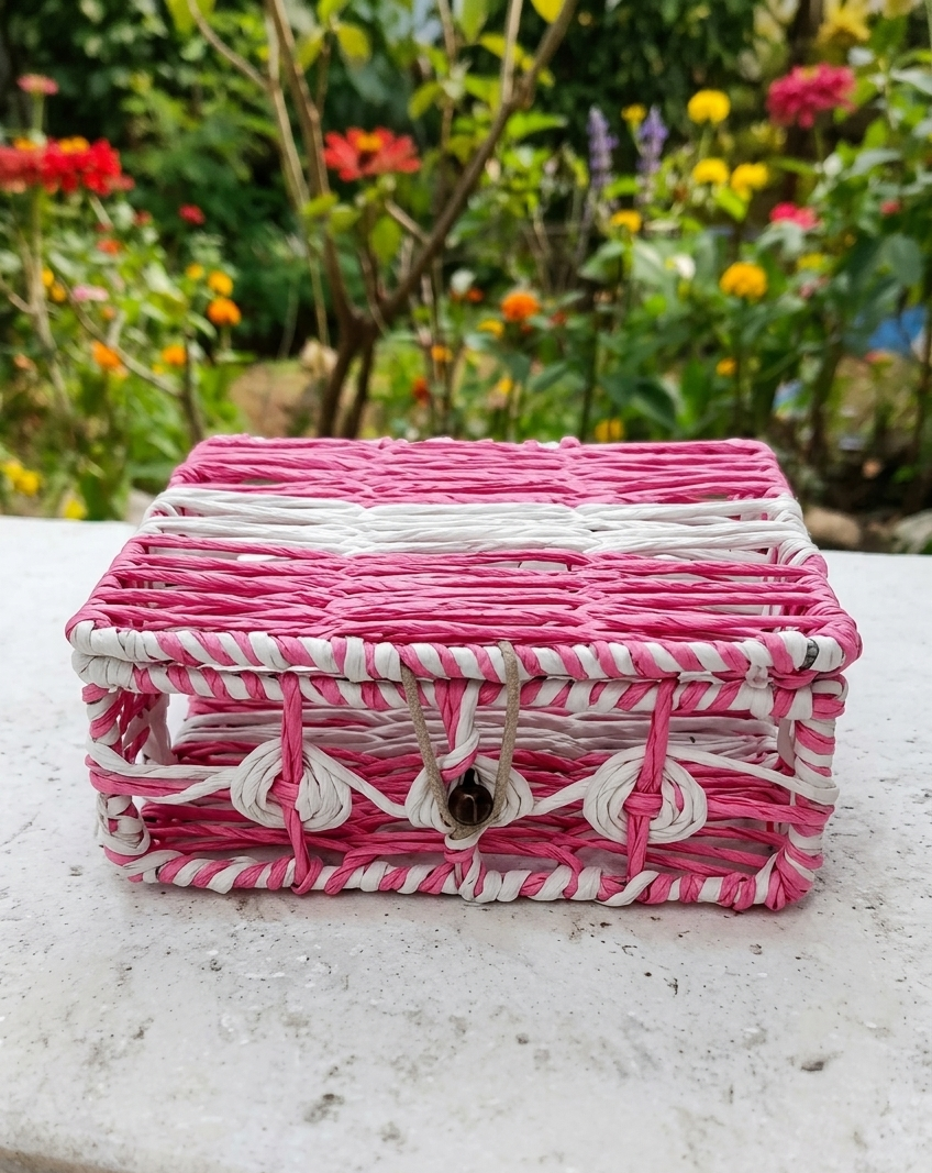Handcrafted Rectangular Box-Style Basket