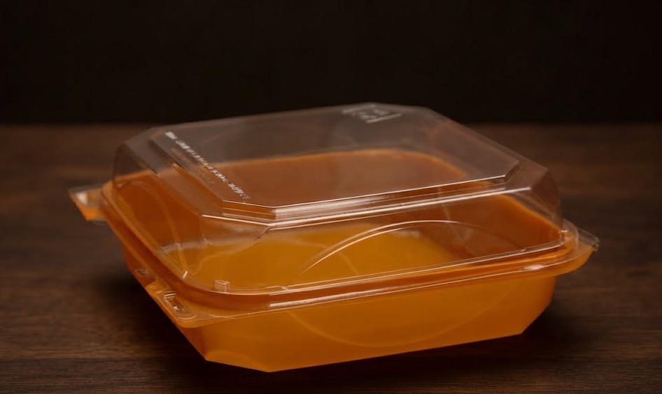Clear Storage Container With Orange Base